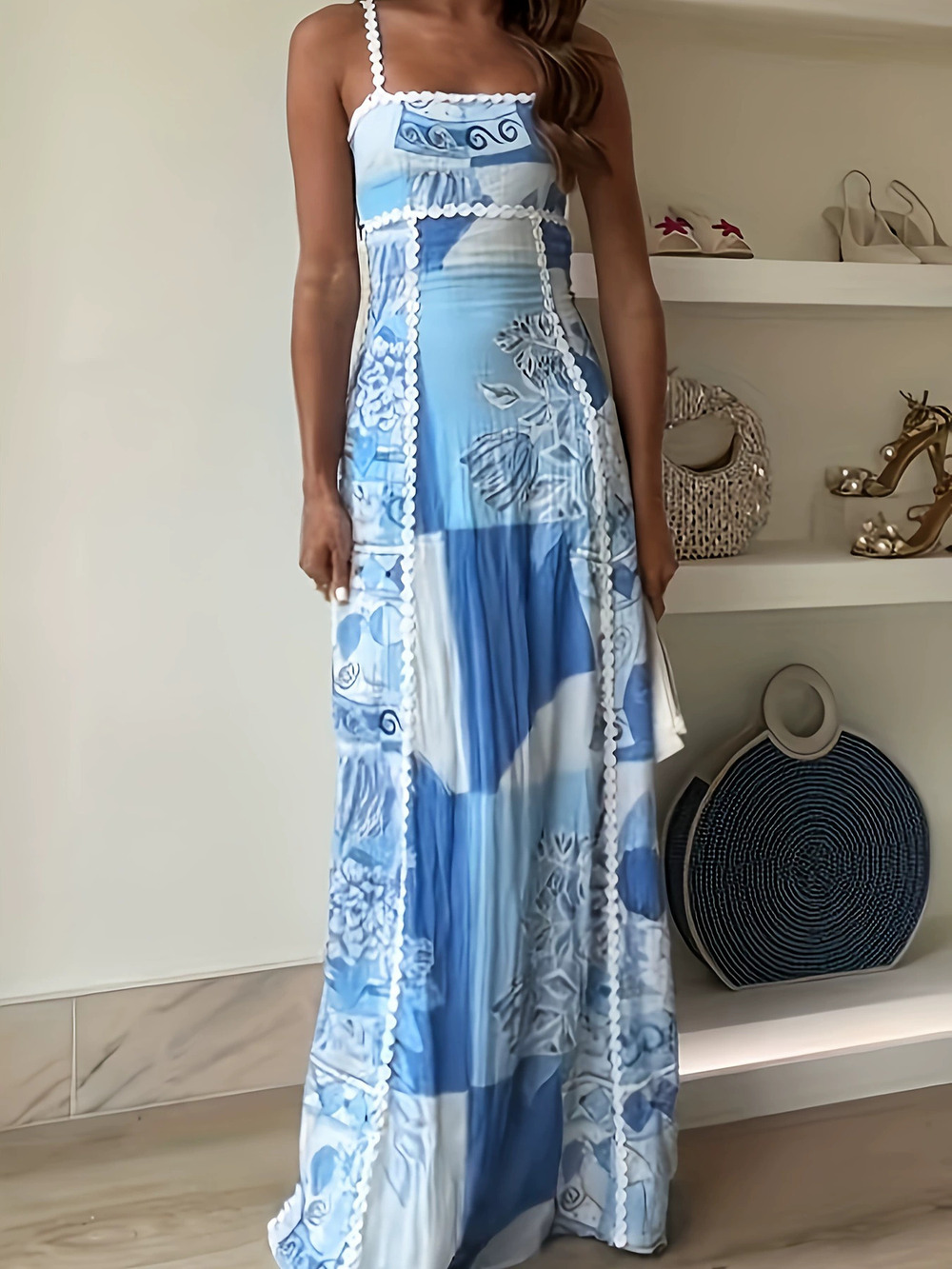 Zara Spring Summer Print Cami Loose Vacation Dress